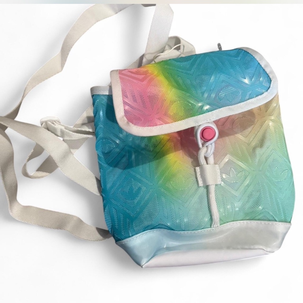 Adidas Blue and Pink Fashion Backpack with Front Flap - Picture 4 of 8